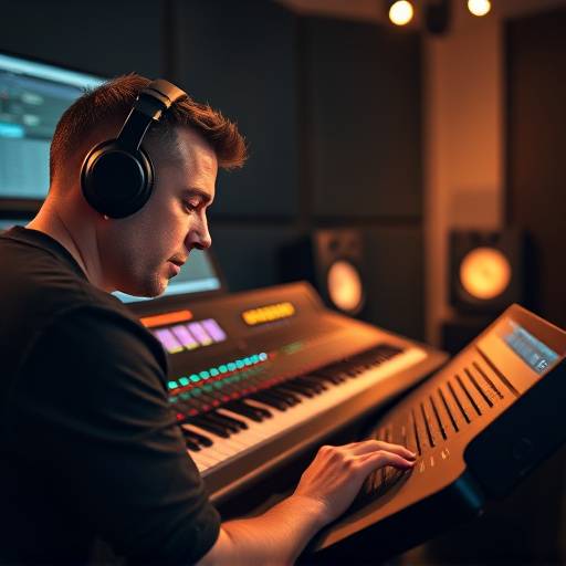 A mixing engineer working on a digital audio workstation.